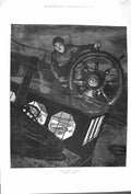 Original Old Antique Print 1879 Breakers Ahead Man Ships Wheel Smythe Fine Art