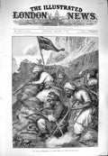 Original Old Antique Print 1880 War Afghanistan Afghan Sungha Rifle Pi Victorian