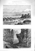 Original Old Antique Print 1880 War Afghanistan Jugdulluk Gough Camp Gundamuk