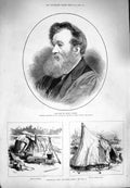 Old Antique Print 1880 Henry Warren Gipsy Life London Camp Tent Hackney 19th