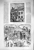 Old Antique Print 1880 Albert Institute Eton Ship Pinafore Opera Comique 19th