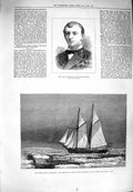 Old Antique Print 1880 Dutch Arctic Schooner Ship Willem Koolemans-Beynen 19th