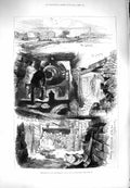 Original Old Antique Print 1880 Scene Explosion Thunderer Great Gun Woolwich