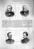 Original Old Antique Print 1880 William Erle John Locke Forbes Captain Lawrell