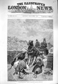 Old Antique Print 1880 Ireland Scene Road Connemara Children Pig Horses 19th