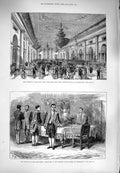 Original Old Antique Print 1880 Murder Czar Ball-Room Winter Palace Petersburg
