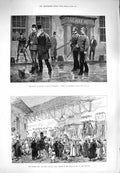 Old Antique Print 1880 Ireland Westport Mayo Afghan War Shor Bazaar Cabul 19th