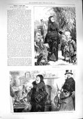 Old Antique Print 1880 Rich Widow Family Children People I Have Met Story 19th