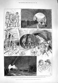 Original Old Antique Print 1880 Gothard Tunnel Railway Air-Compressing Airolo