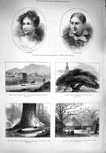 Old Antique Print 1880 Lady Charlotte Bacon Koumerow Beho Johnston Africa 19th