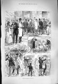 Original Old Antique Print 1880 Election Candidate Voting Bill Stickers Par 19th