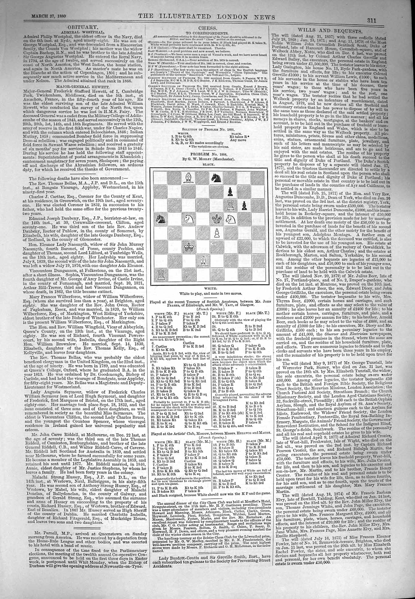 Old Antique Print 1880 Thirteen Pages Chess Moves Illustrated London News 19th