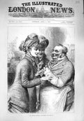 Original Old Antique Print 1880 General Election Canvassing Votes Ladies Man