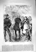 Original Old Antique Print 1880 Ireland Itinerant Orator Man Dog Killarney 19th