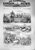 Old Antique Print 1880 Regimental Steeplechases Aldershott Horses Sport 19th
