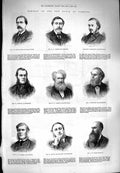 Original Old Antique Print 1880 House Commons Northcote Carden Agnew Jackson