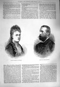 Old Antique Print 1880 Princess Frederica Hanover Baron Pawell-Rammingen 19th