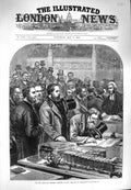 Original Old Antique Print 1880 House Commons Members Signing Roll Parliament