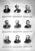 Original Old Antique Print 1880 House Commons Jackson Shield Lee Mackie Edwards