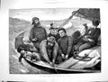 Old Antique Print 1880 Whitsuntide Holidays Ocean Wave Boat Passengers 19th