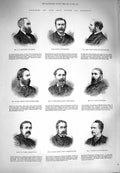 Old Antique Print 1880 House Commons Findlater Baring Spencer Pease Greer 19th