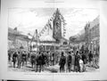 Original Old Antique Print 1880 Truro Foundation Stone Ceremony New Cathedral