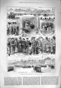 Original Old Antique Print 1880 Trooping Colours Queen'S Birthday St. James 19th