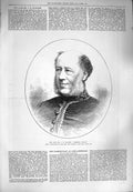 Original Old Antique Print 1880 Portrait Planche Somerset Herald 19th