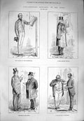 Old Antique Print 1880 Parliament Scene Lobby Privy Councillors Tribunes 19th