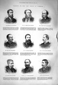 Old Antique Print 1880 House Commons Hollond Aylmer Bryce Tyler Lyons Men 19th