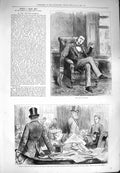 Original Old Antique Print 1880 People I Have Met Bachelor Man Sitting Chair