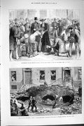 Original Old Antique Print 1880 Jesuits Paris Chapel Rue Sevres Gas Charlotte