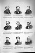 Original Old Antique Print 1880 House Commons Duckham Webster Grenfell Bolton