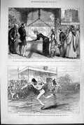 Original Old Antique Print 1880 Princess Wales Foundation Chelsea Tennis 19th
