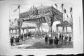 Old Antique Print 1880 French Republican Fete July Flags Army Longchamps 19th