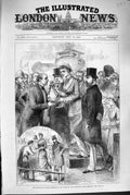 Original Old Antique Print 1880 Princess Wales Prizes Wimbledon Rifle Meeting