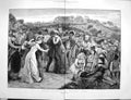 Old Antique Print 1880 Scene Hampstead Heath Holiday Time Dancing Music 19th