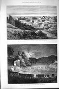 Old Antique Print 1880 War Afghanistan Khelat-I-Ghilzai Alexandra Palace 19th
