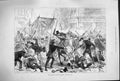 Old Antique Print 1880 Irish Home Rule Riots Glasgow Men Street Fighting 19th