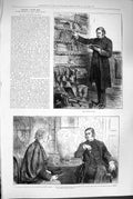 Old Antique Print 1880 College Don Men Oxford University People Have Met 19th