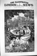 Old Antique Print 1880 Tea Music Park Rotterdam Ladies Children Fine Art 19th