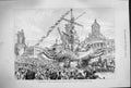 Original Old Antique Print 1880 Jubilee Festival Belgian Independence B 19th