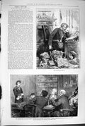 Old Antique Print 1880 Newspaper Editor Brimmer Men Meeting People I Met 19th
