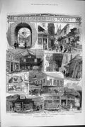 Old Antique Print 1880 Leadenhall Market Leather Poulterer'S Gracechurch 19th
