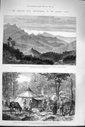Old Antique Print 1880 View Montenegrin Camp Mazura Bozo Petrovitch War 19th