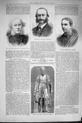 Old Antique Print 1880 Statue Earl Devon Exeter Marsh Offenbach Composer 19th