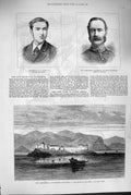 Old Antique Print 1880 Fort Alessandria Montenegrin Rjeka Scott Fusiliers 19th