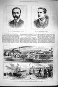 Original Old Antique Print 1880 Arthur Shewell Whittuck Lock Sunderland Durham
