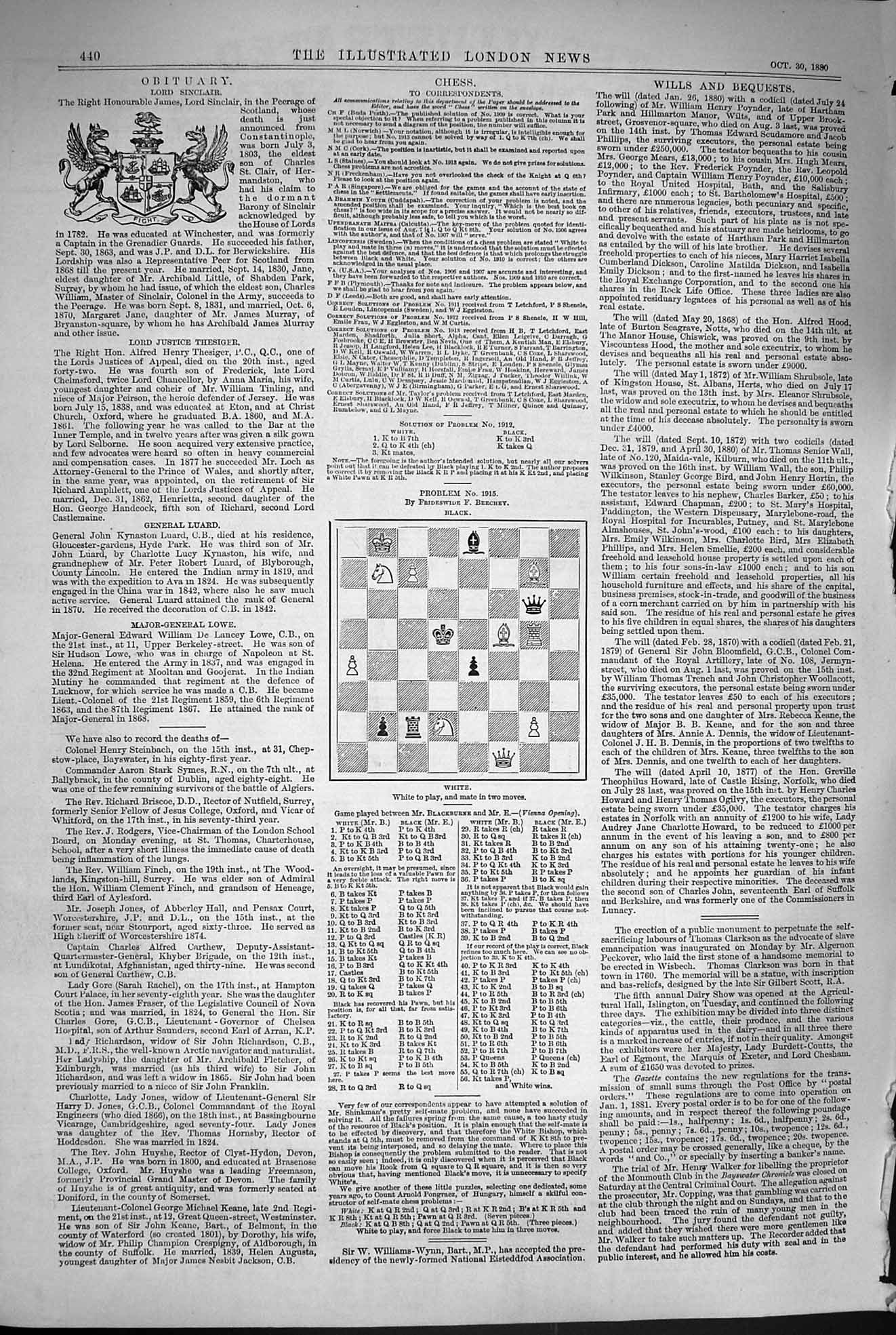 Original Old Antique Print 1880 Eight Pages Chess Moves Illustrated London News