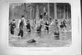 Old Antique Print 1880 Braemar Salmon Spearing River Dee Fishing Scotland 19th
